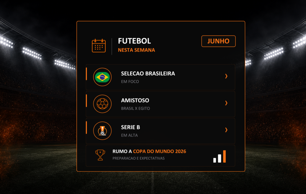 Futebol nesta semana com jogos de junho, Seleção Brasileira e Série B
