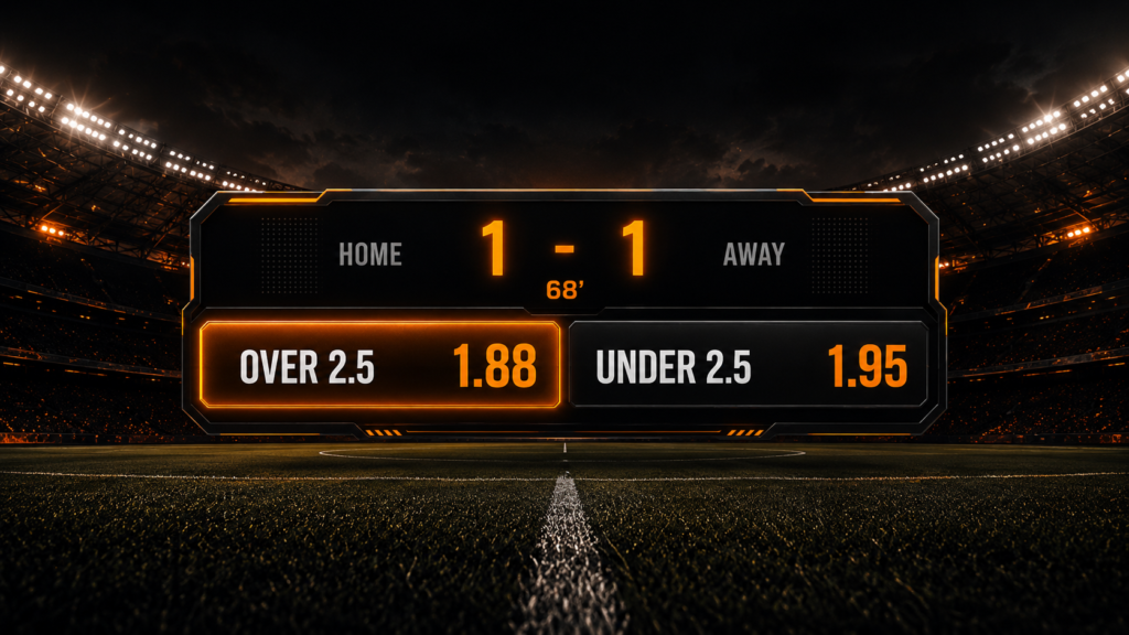 Over under nas apostas de futebol com linhas de gols