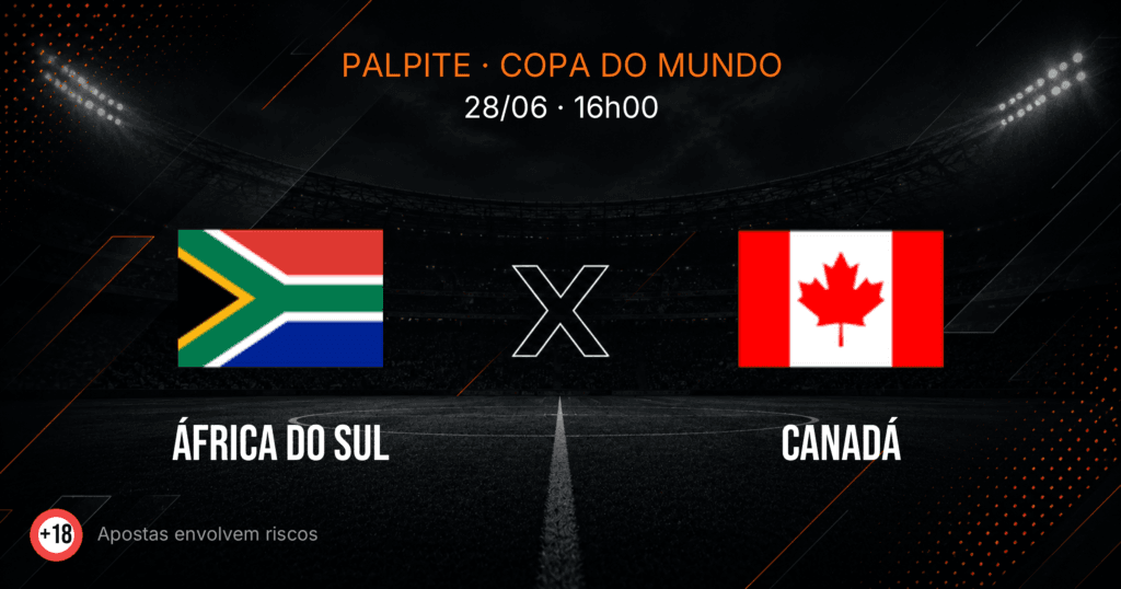 África do Sul x Canadá: Palpite e Odds — Copa do Mundo