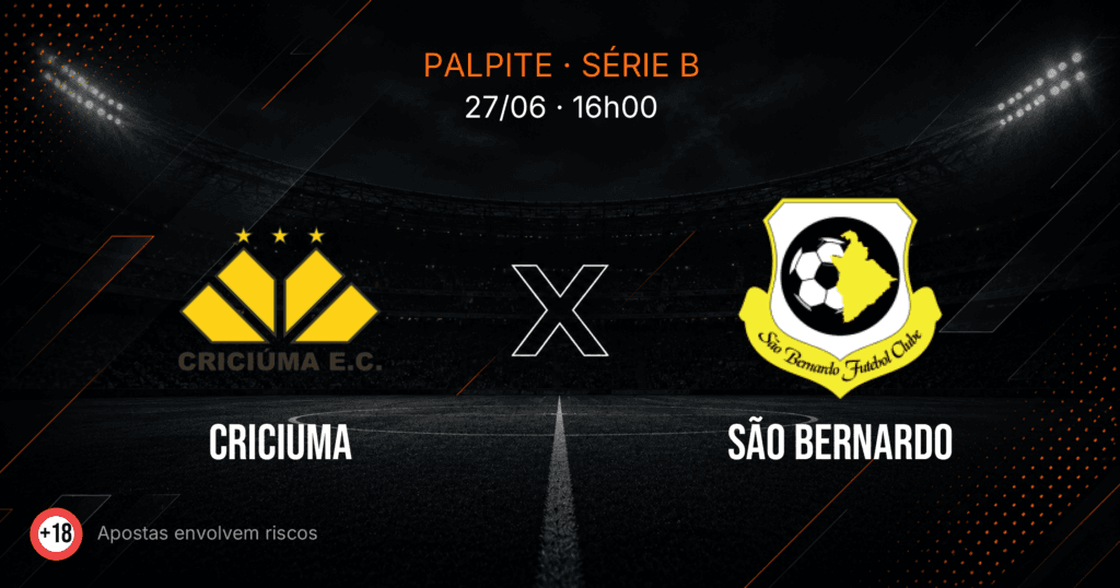 Criciuma x São Bernardo: Palpite e Odds — Série B