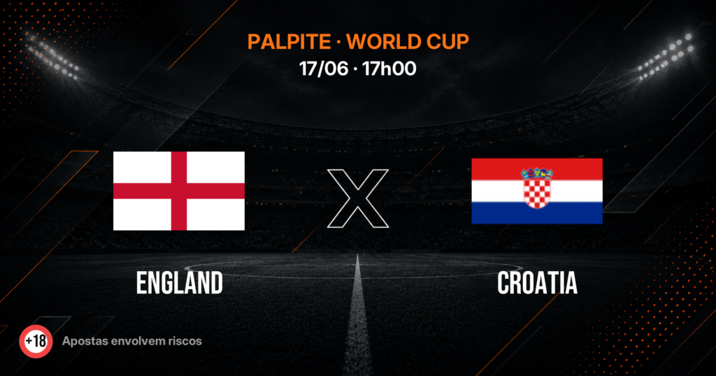 Inglaterra x Croácia: Palpite, Odds e a Vingança de 2018 — Copa 2026