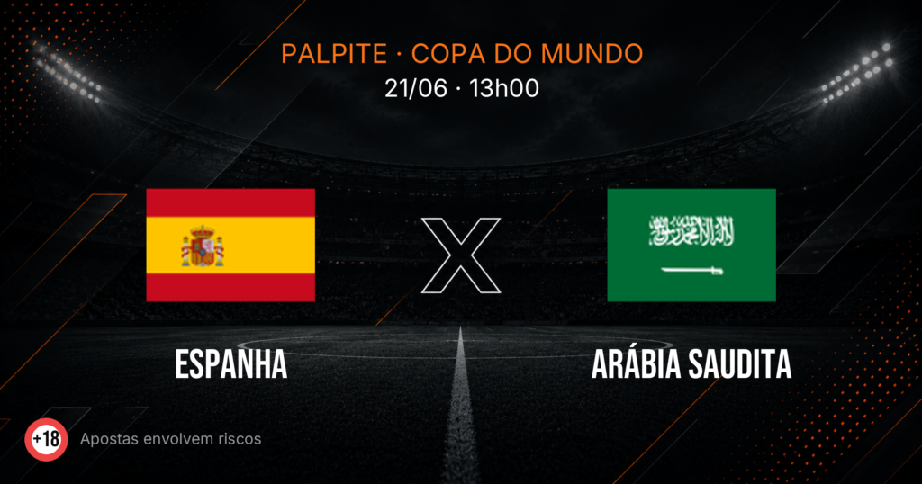 Espanha x Arábia Saudita: Palpite e Odds — Copa 2026