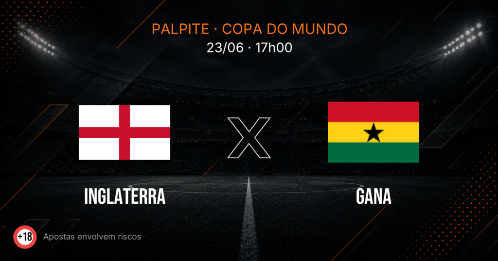 Inglaterra x Gana: Palpite e Odds — Copa 2026
