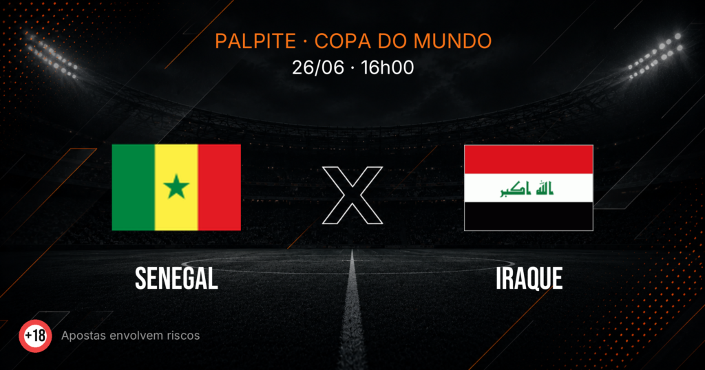 Senegal x Iraque: Palpite e Odds — Copa 2026
