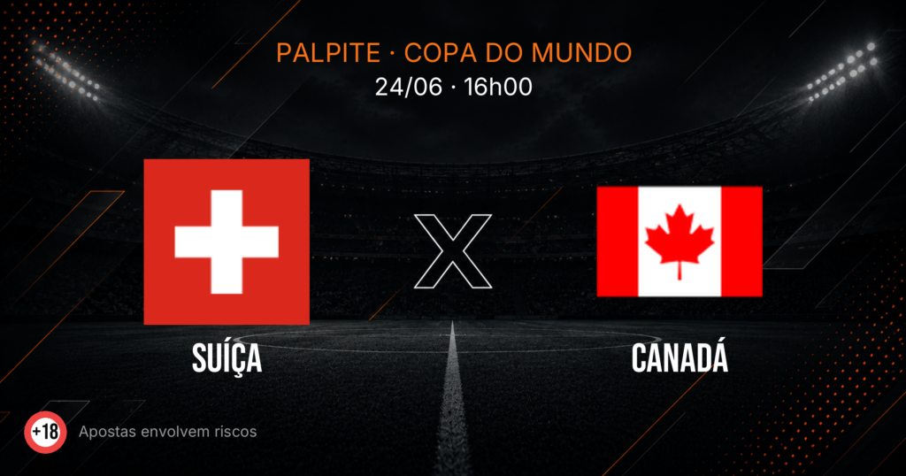 Suíça x Canadá: Palpite e Odds — Copa 2026