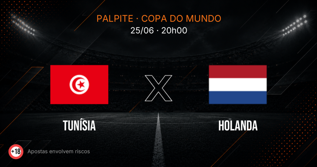 Tunísia x Holanda: Palpite e Odds — Copa 2026