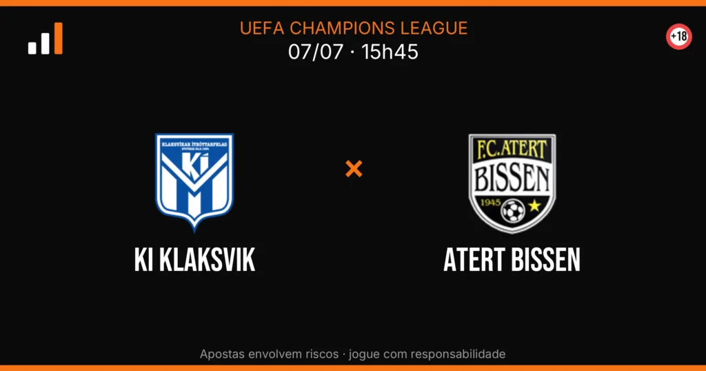KI Klaksvik x Atert Bissen — card do confronto com odds (OddsFutebol)