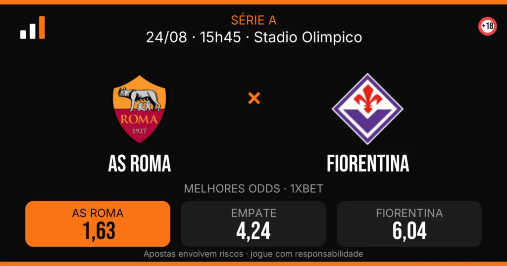AS Roma x Fiorentina — card do confronto com odds (OddsFutebol)