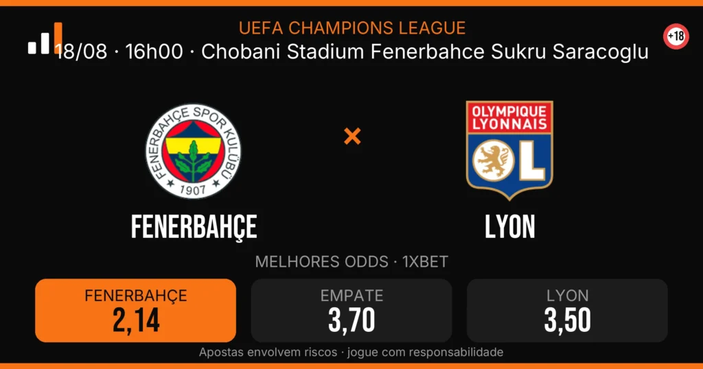 Fenerbahçe x Lyon — card do confronto com odds (OddsFutebol)