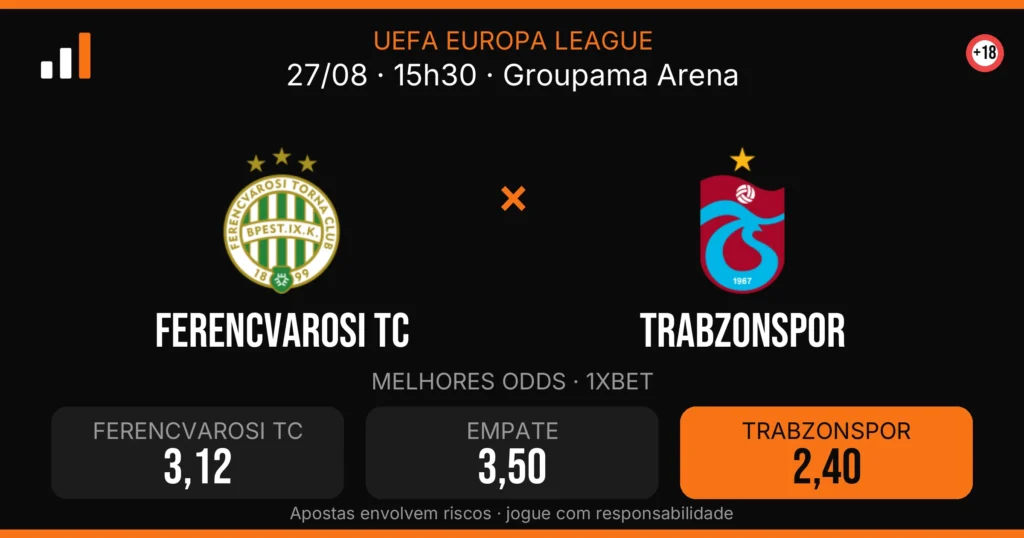 Ferencvarosi TC x Trabzonspor — card do confronto com odds (OddsFutebol)
