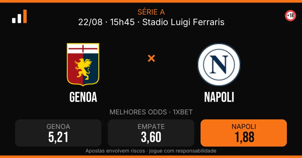Genoa x Napoli — card do confronto com odds (OddsFutebol)