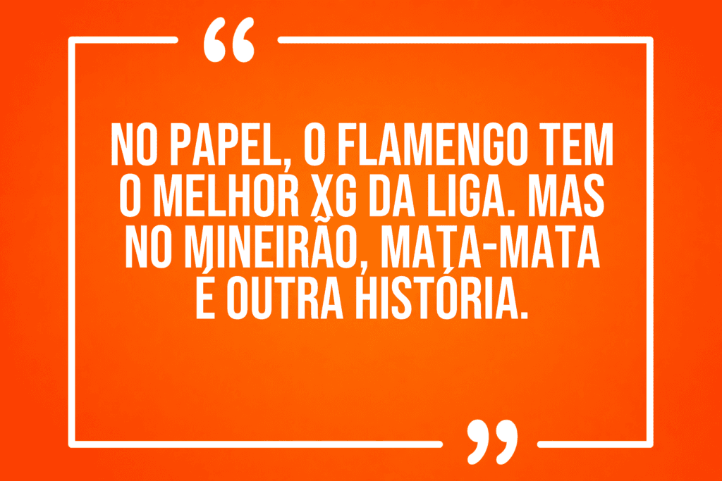 No papel, o Flamengo tem o melhor xG da liga; mas no Mineirão, mata-mata é outra história