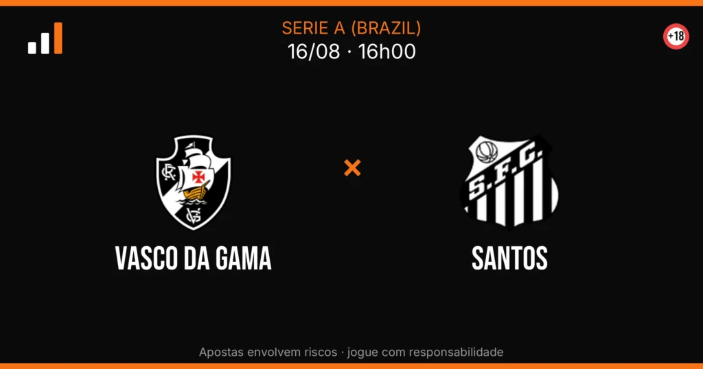 Vasco DA Gama x Santos — card do confronto com odds (OddsFutebol)