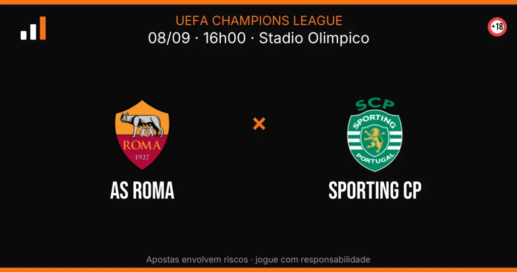 AS Roma x Sporting CP — card do confronto com odds (OddsFutebol)