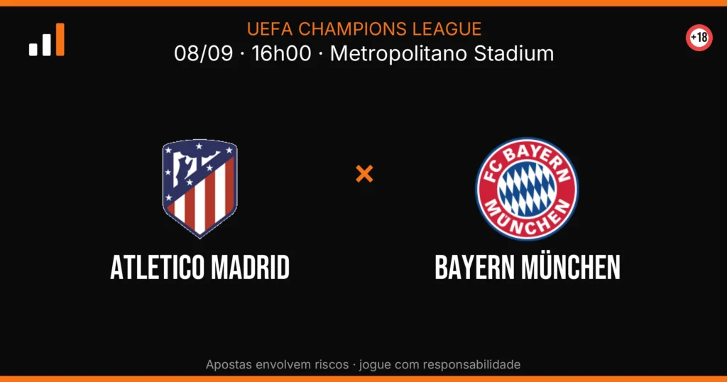 Atletico Madrid x Bayern München — card do confronto com odds (OddsFutebol)