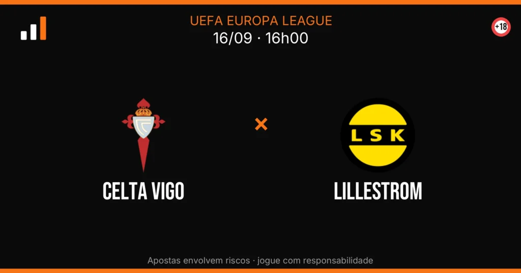 Celta Vigo x Lillestrom — card do confronto com odds (OddsFutebol)