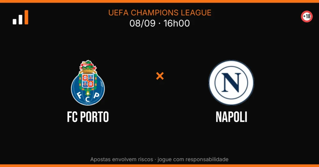 FC Porto x Napoli — card do confronto com odds (OddsFutebol)