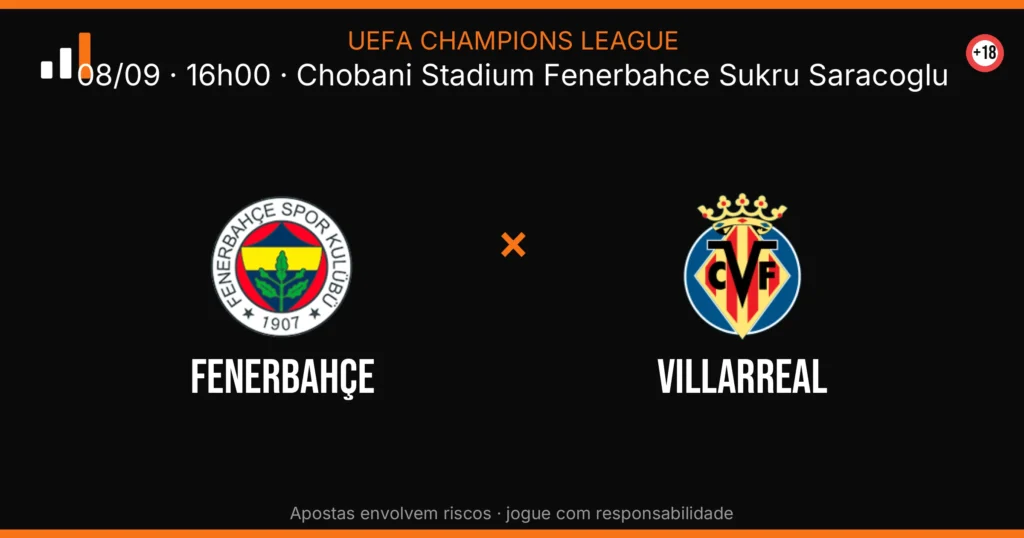Fenerbahçe x Villarreal — card do confronto com odds (OddsFutebol)