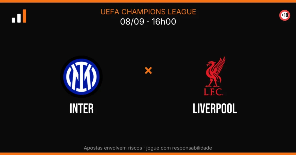Inter x Liverpool — card do confronto com odds (OddsFutebol)
