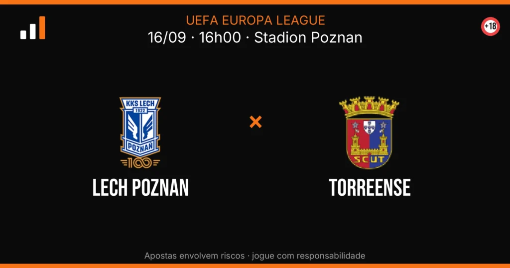 Lech Poznan x Torreense — card do confronto com odds (OddsFutebol)