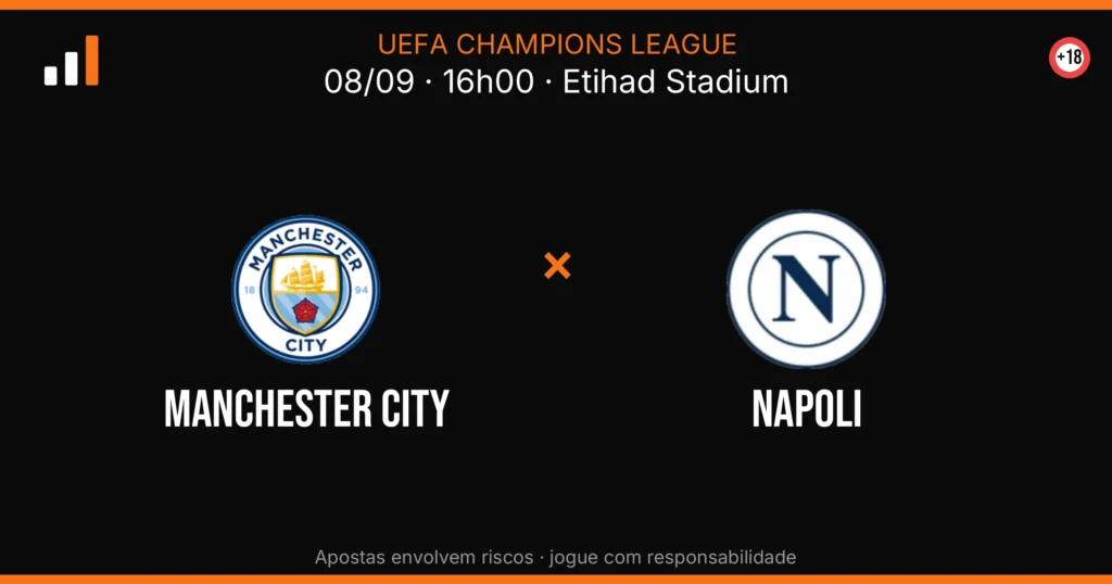 Manchester City x Napoli — card do confronto com odds (OddsFutebol)