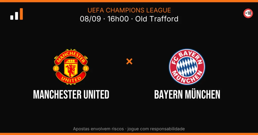 Manchester United x Bayern München — card do confronto com odds (OddsFutebol)