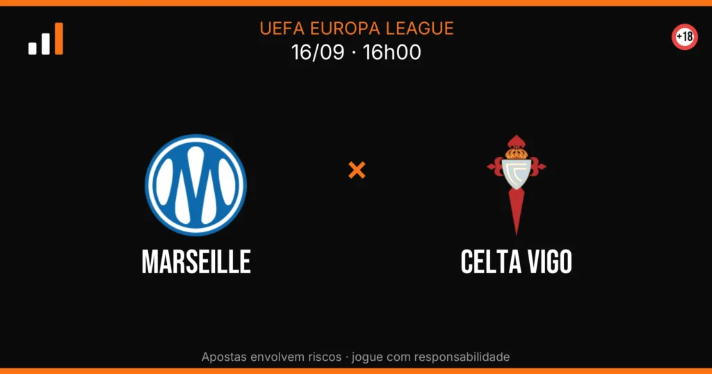 Marseille x Celta Vigo — card do confronto com odds (OddsFutebol)