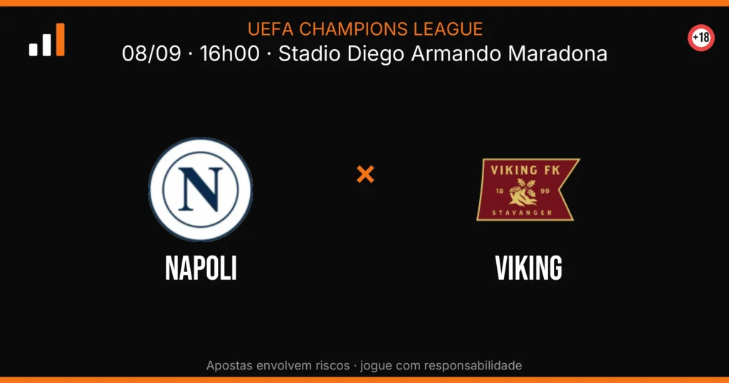 Napoli x Viking — card do confronto com odds (OddsFutebol)