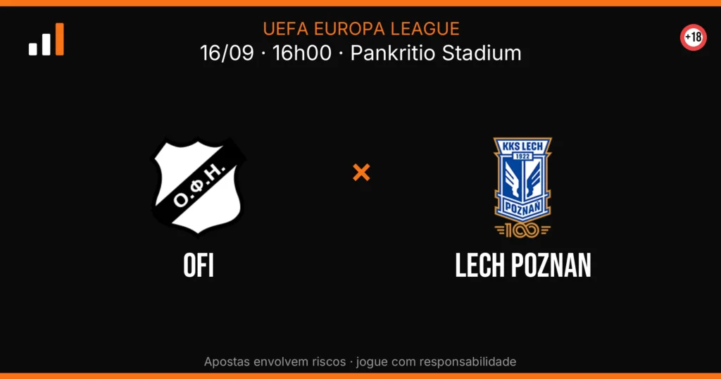 OFI x Lech Poznan — card do confronto com odds (OddsFutebol)