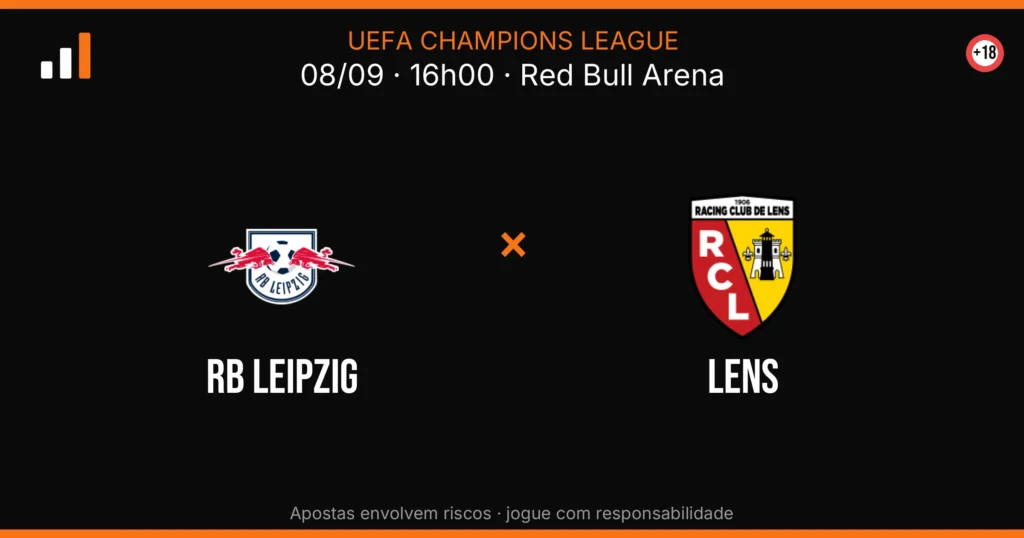 RB Leipzig x Lens — card do confronto com odds (OddsFutebol)