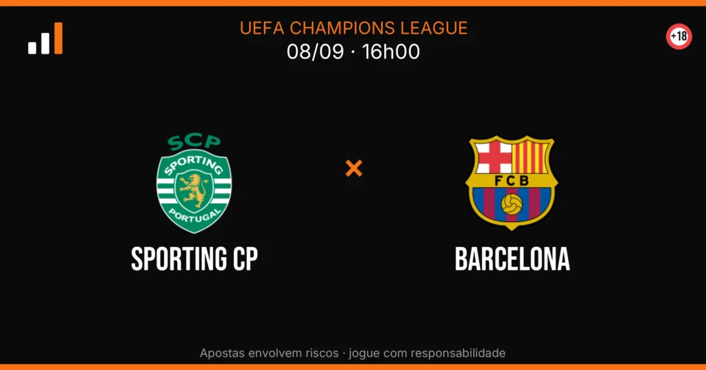Sporting CP x Barcelona — card do confronto com odds (OddsFutebol)