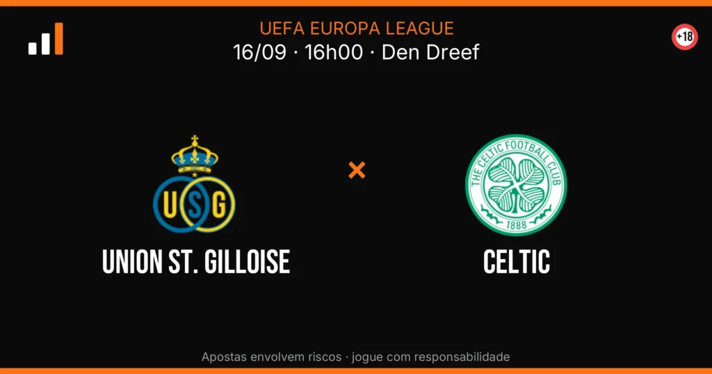 Union St. Gilloise x Celtic — card do confronto com odds (OddsFutebol)