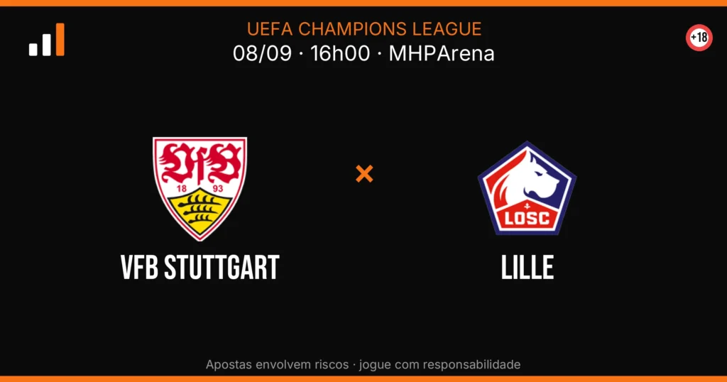 VfB Stuttgart x Lille — card do confronto com odds (OddsFutebol)