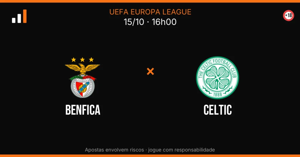 Benfica x Celtic — card do confronto (OddsFutebol)