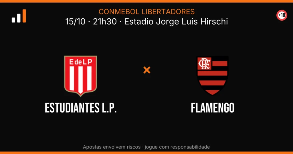 Estudiantes L.P. x Flamengo — card do confronto (OddsFutebol)