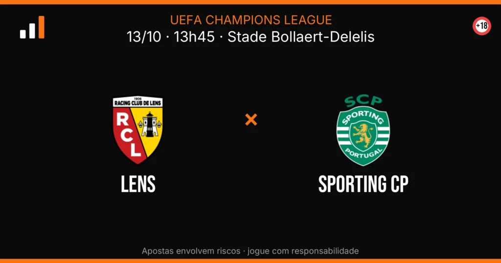 Lens x Sporting CP — card do confronto (OddsFutebol)