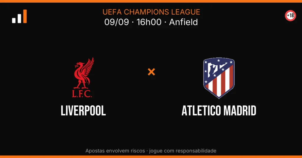 Liverpool x Atletico Madrid — card do confronto (OddsFutebol)