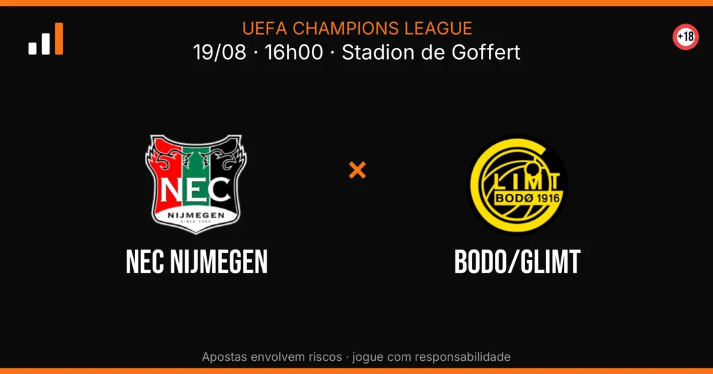 NEC Nijmegen x Bodo/Glimt — card do confronto (OddsFutebol)