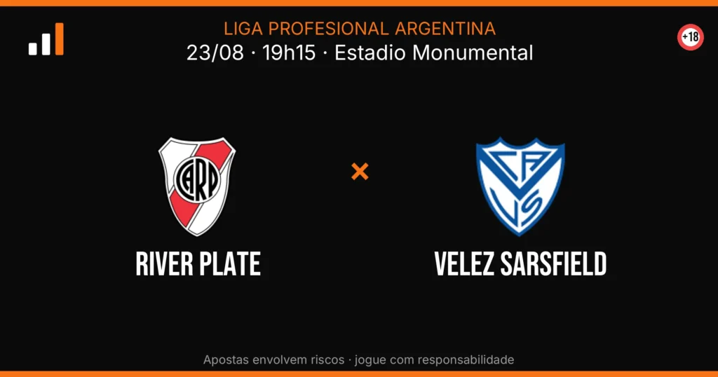 River Plate x Velez Sarsfield — card do confronto (OddsFutebol)