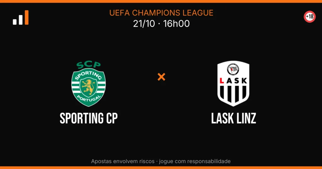 Sporting CP x Lask Linz — card do confronto (OddsFutebol)