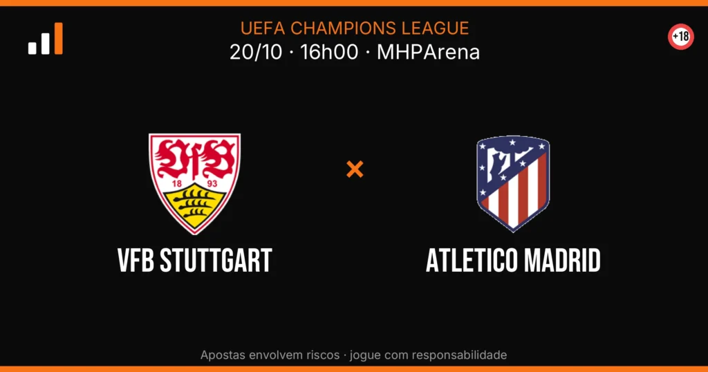 VfB Stuttgart x Atletico Madrid — card do confronto (OddsFutebol)